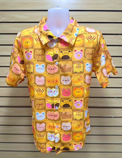 Cat Bread Button-Up Shirt